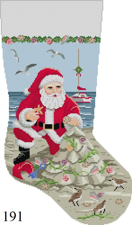 Santa, Sandcastle Christmas Tree, Stocking - The Flying Needles
