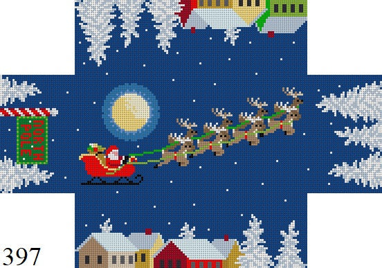 Santa Over the Rooftops, Brick Cover - 13 mesh - The Flying Needles
