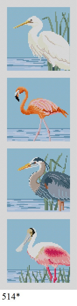 Wading Birds, Coaster Set - 18 mesh - The Flying Needles
