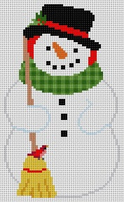 Snowman with Birds - 18 mesh - The Flying Needles