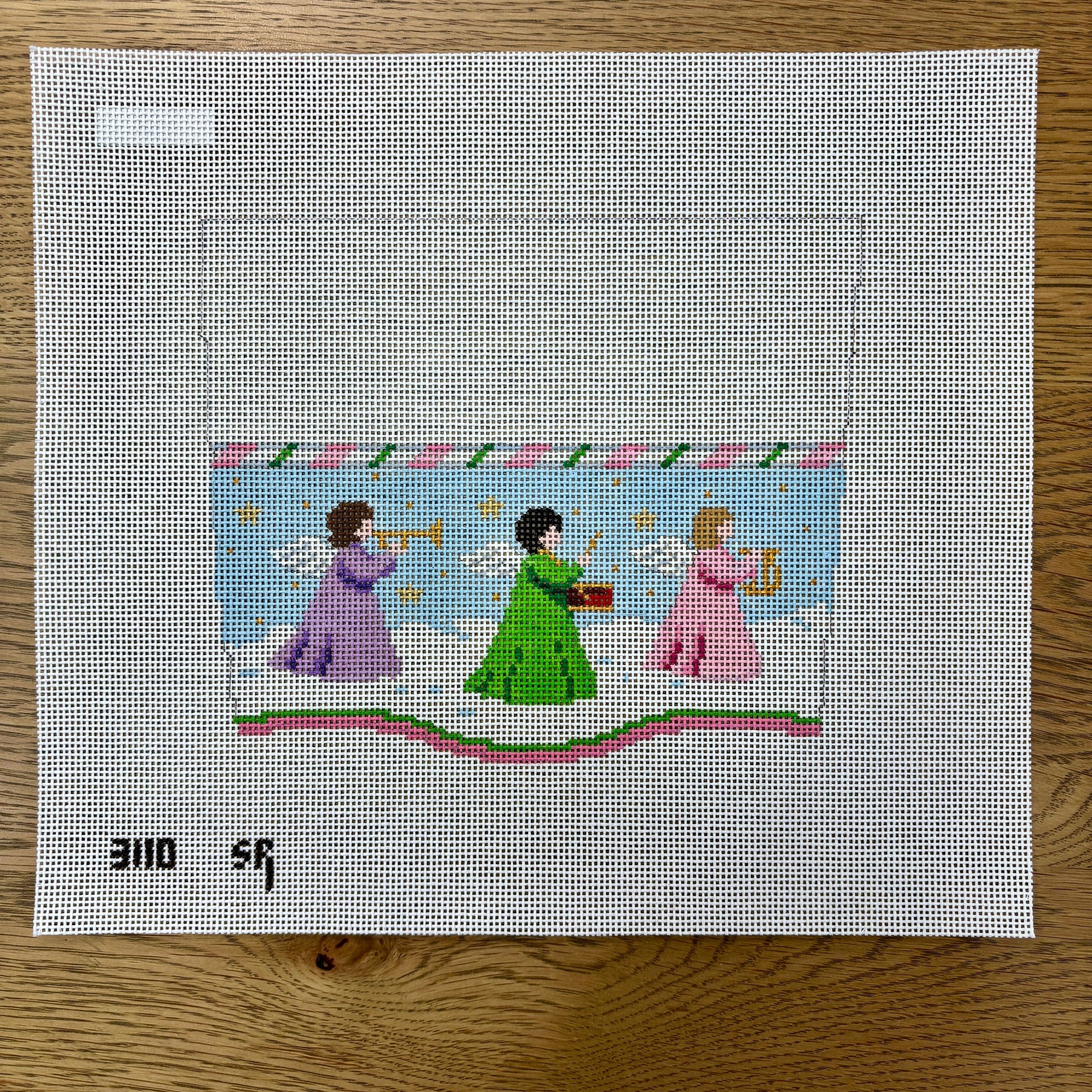 Stocking Cuff, Angels with Instruments - The Flying Needles