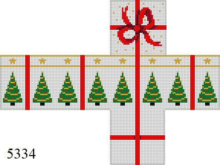 Trees and Stars, 2" Cube Gift Box - 18 mesh - The Flying Needles