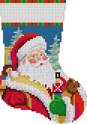 Santa Face with Toys, Mini Stocking - The Flying Needles
