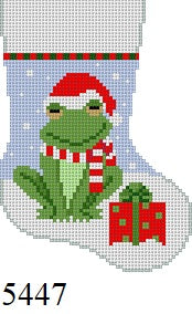 Frog with  Present, Mini Stocking - The Flying Needles