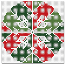 Snowflake Round - Red/Green - The Flying Needles