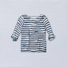 Navy &amp; White Striped Shirt