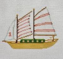 Pink Stripe Sailboat - The Flying Needles