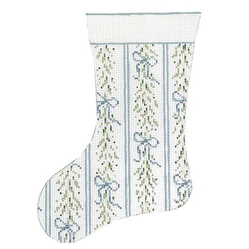 Blue Bow & Garland Mini Sock - The Flying Needles