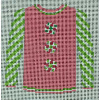Peppermints on Pink Sweater - The Flying Needles