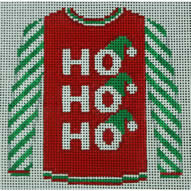 Ho Ho Ho Red with Green Hats Sweater - The Flying Needles