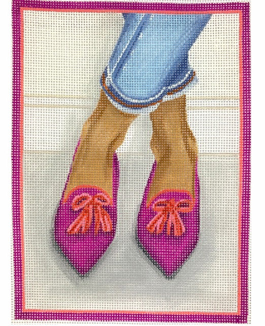 Load image into Gallery viewer, Here&amp;#39;s Looking at Shoe - Pointy Flats with Tassels - The Flying Needles
