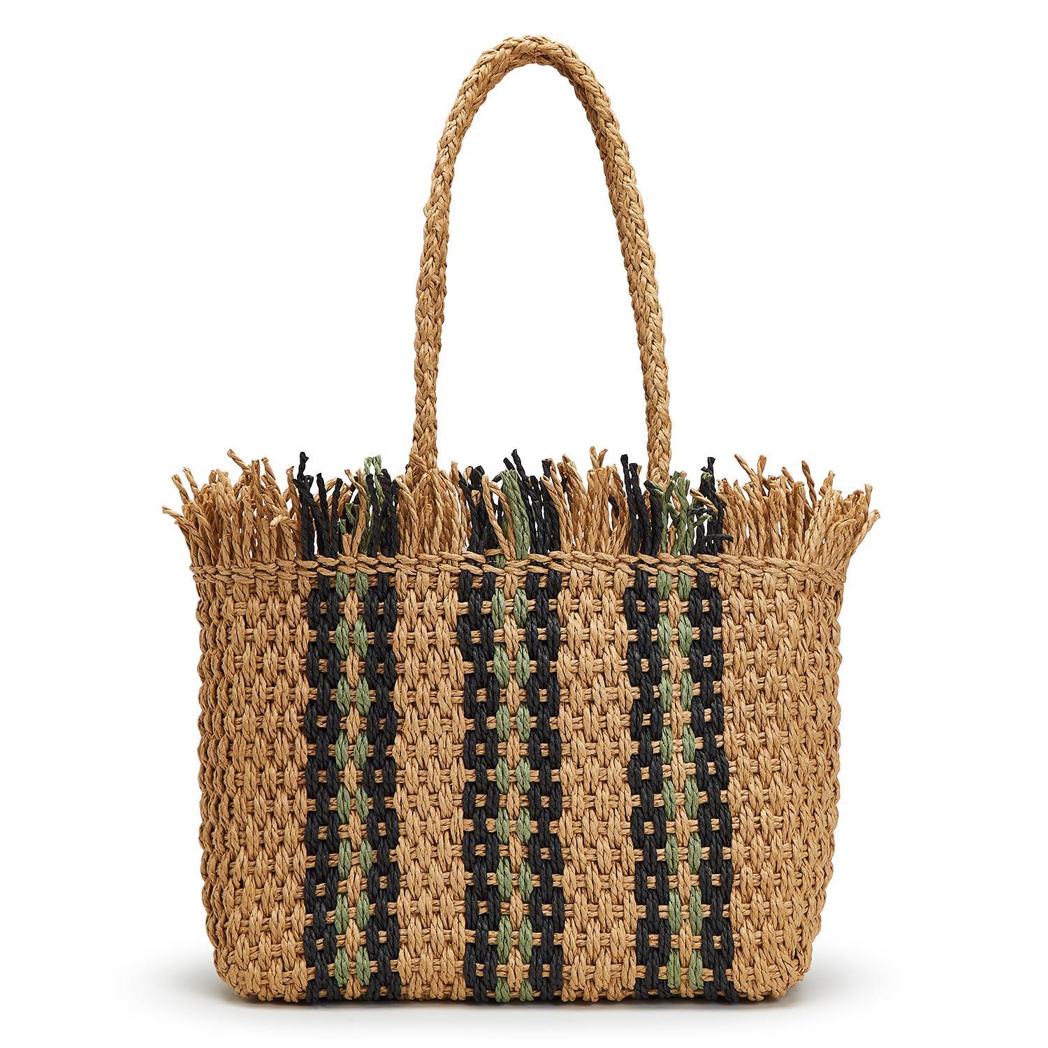 Hand Woven Paper Straw Tote Bag - The Flying Needles