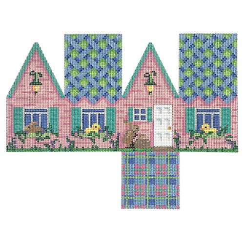 Blue Lattice Roof 3D Easter Cottage Associated Talents Flying Needles
