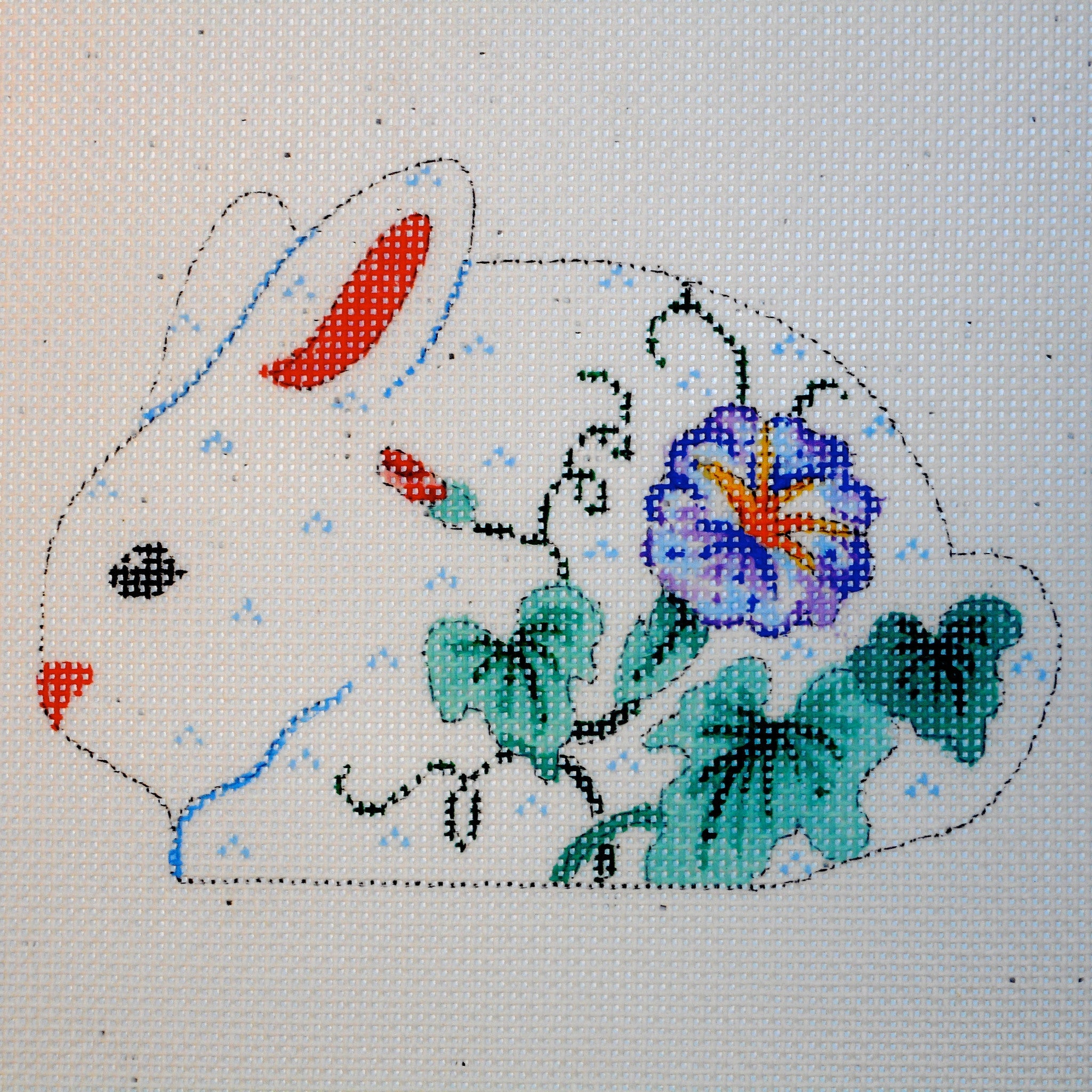 Bunny with Flowers - The Flying Needles