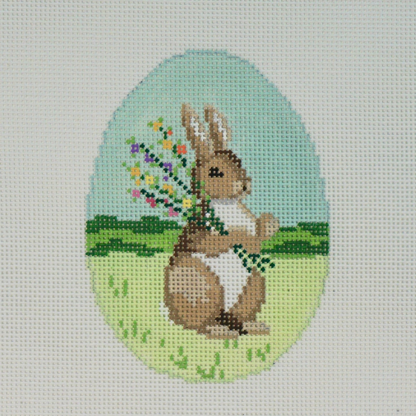 Load image into Gallery viewer, Bunny with Flowers Egg - The Flying Needles
