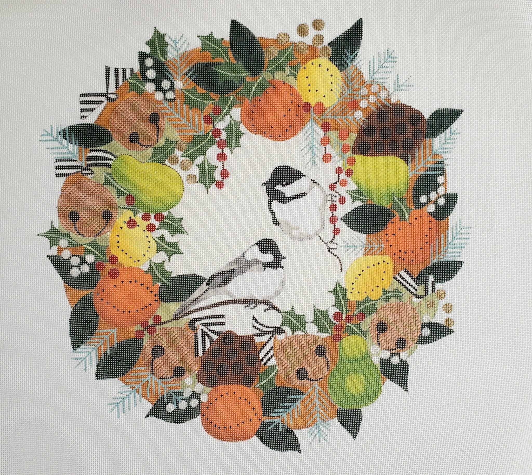 Chickadees in Wreath - The Flying Needles
