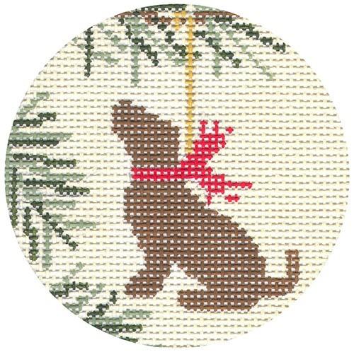 Chocolate Lab Ornament - The Flying Needles