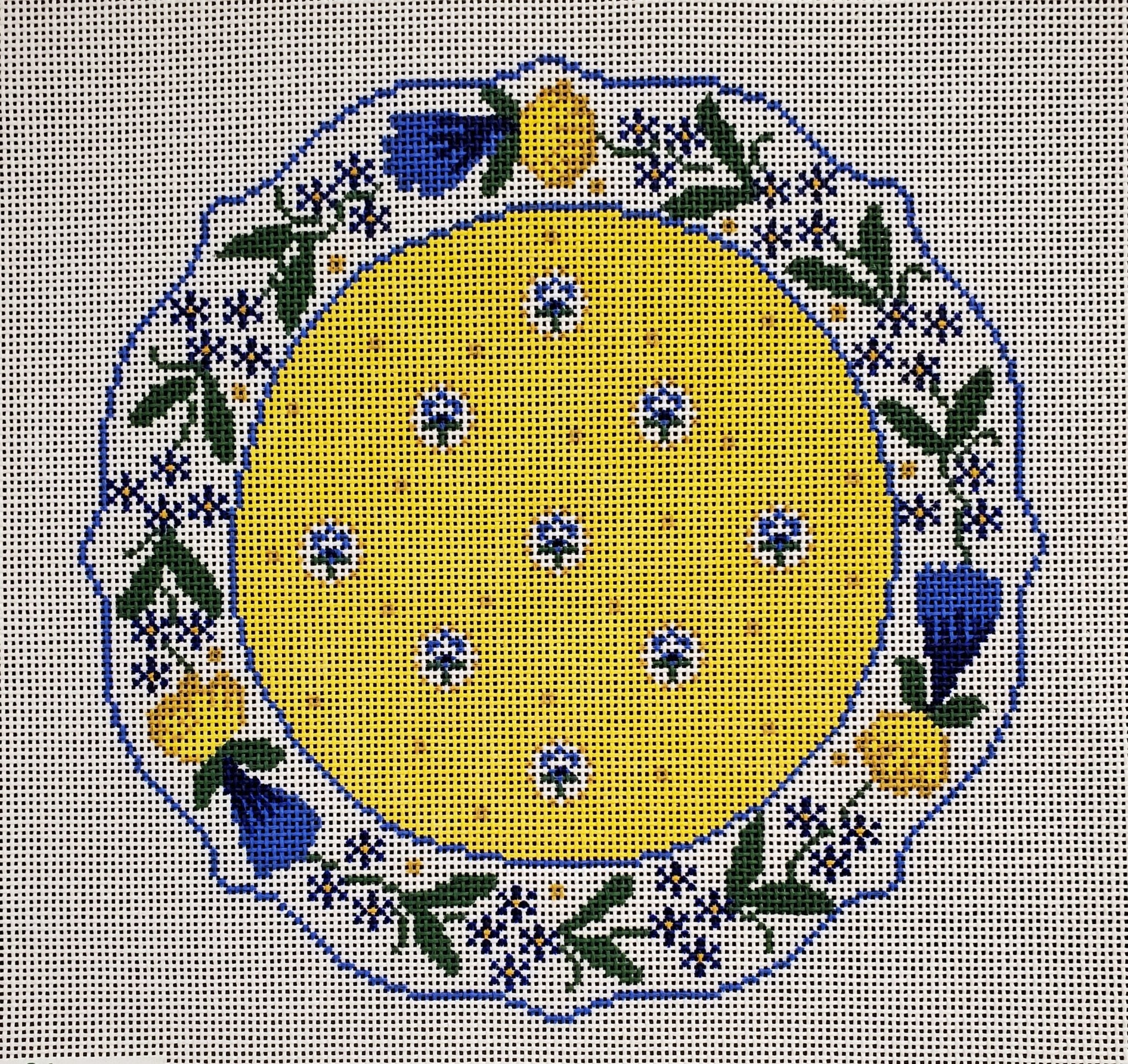 French Plate - Yellow/Blue/White - The Flying Needles