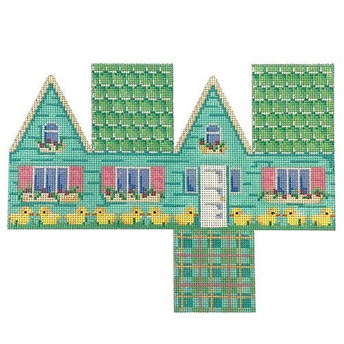 Green Tile Roof 3D Easter Cottage - The Flying Needles