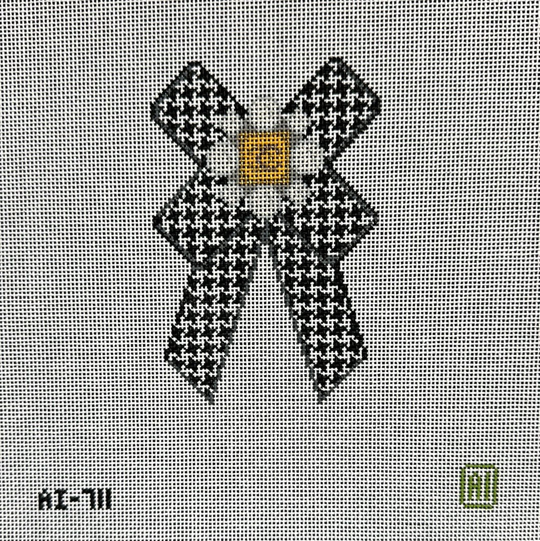 Houndstooth and Pearls Bow - The Flying Needles