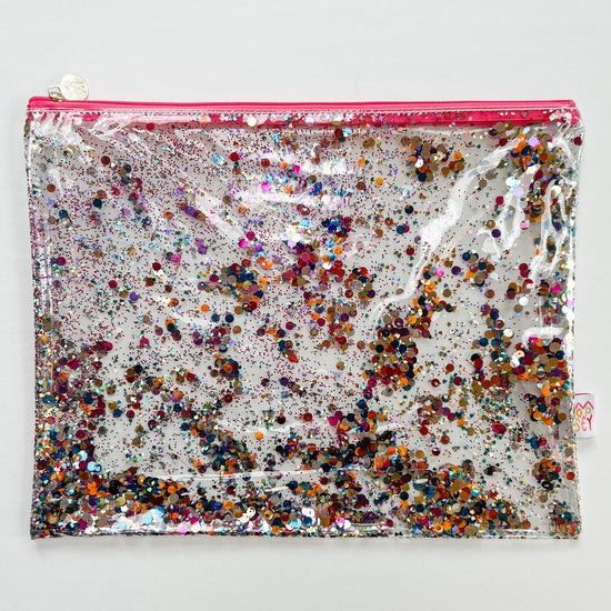 Load image into Gallery viewer, Large Glitter Project Bag - The Flying Needles
