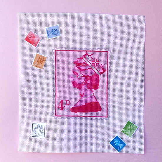 Queen Elizabeth Stamp - Pink - The Flying Needles