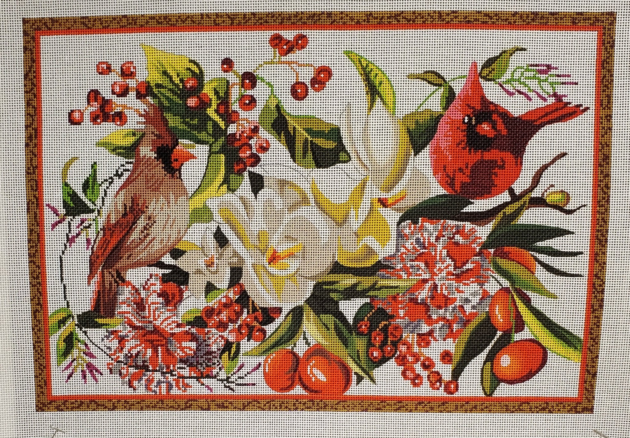 Red Birds-Floral-Fruit - The Flying Needles