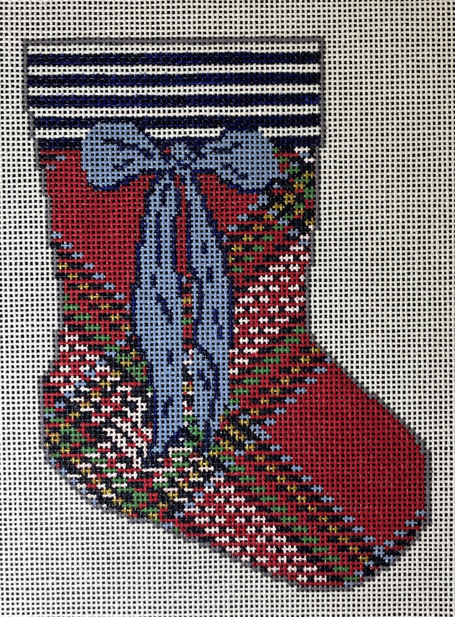 Red Tartan Mini Sock - The Flying Needles