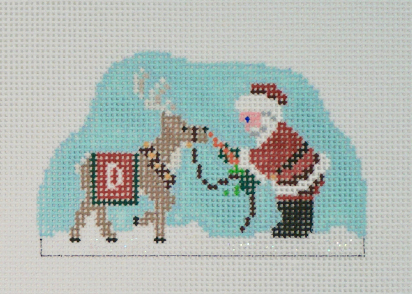 Load image into Gallery viewer, Santa&amp;#39;s Village, Santa Feeding Rudolph Stand-Up - The Flying Needles

