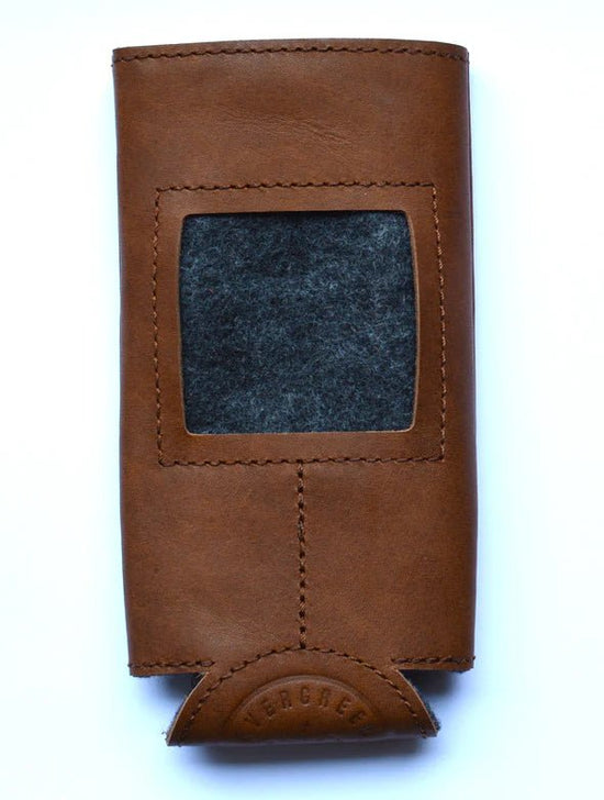 Self-Finishing Leather Can Cozy, Slim 12 oz can - The Flying Needles