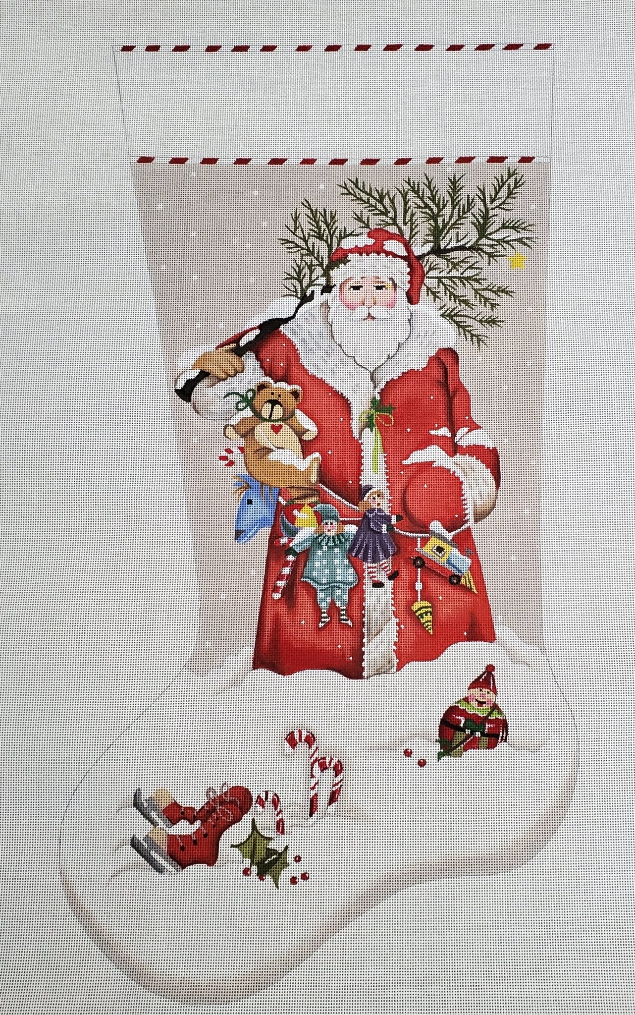 Snowy Santa Stocking - The Flying Needles