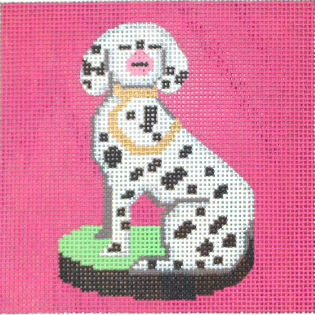 Staffordshire Dog on Pink - The Flying Needles