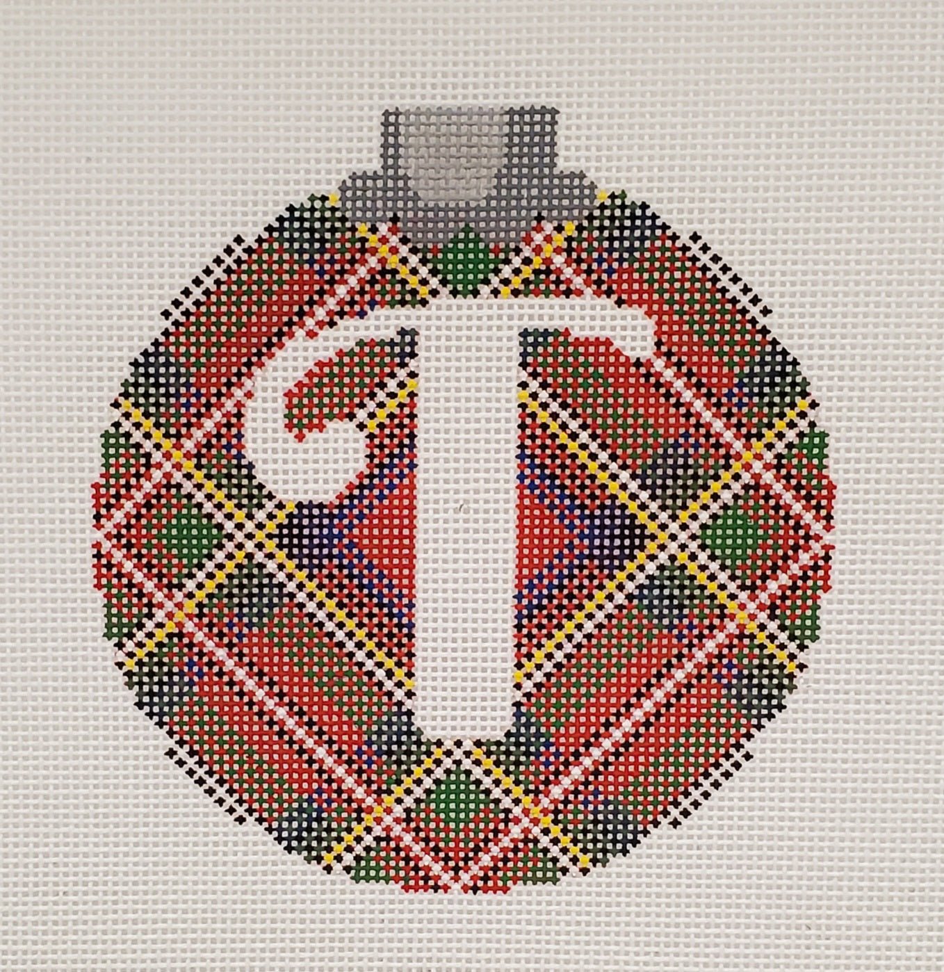 Tartan Initial Ornament - T - The Flying Needles