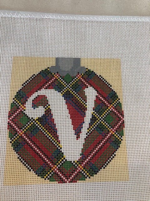 Load image into Gallery viewer, Tartan Initial Ornament - V - The Flying Needles
