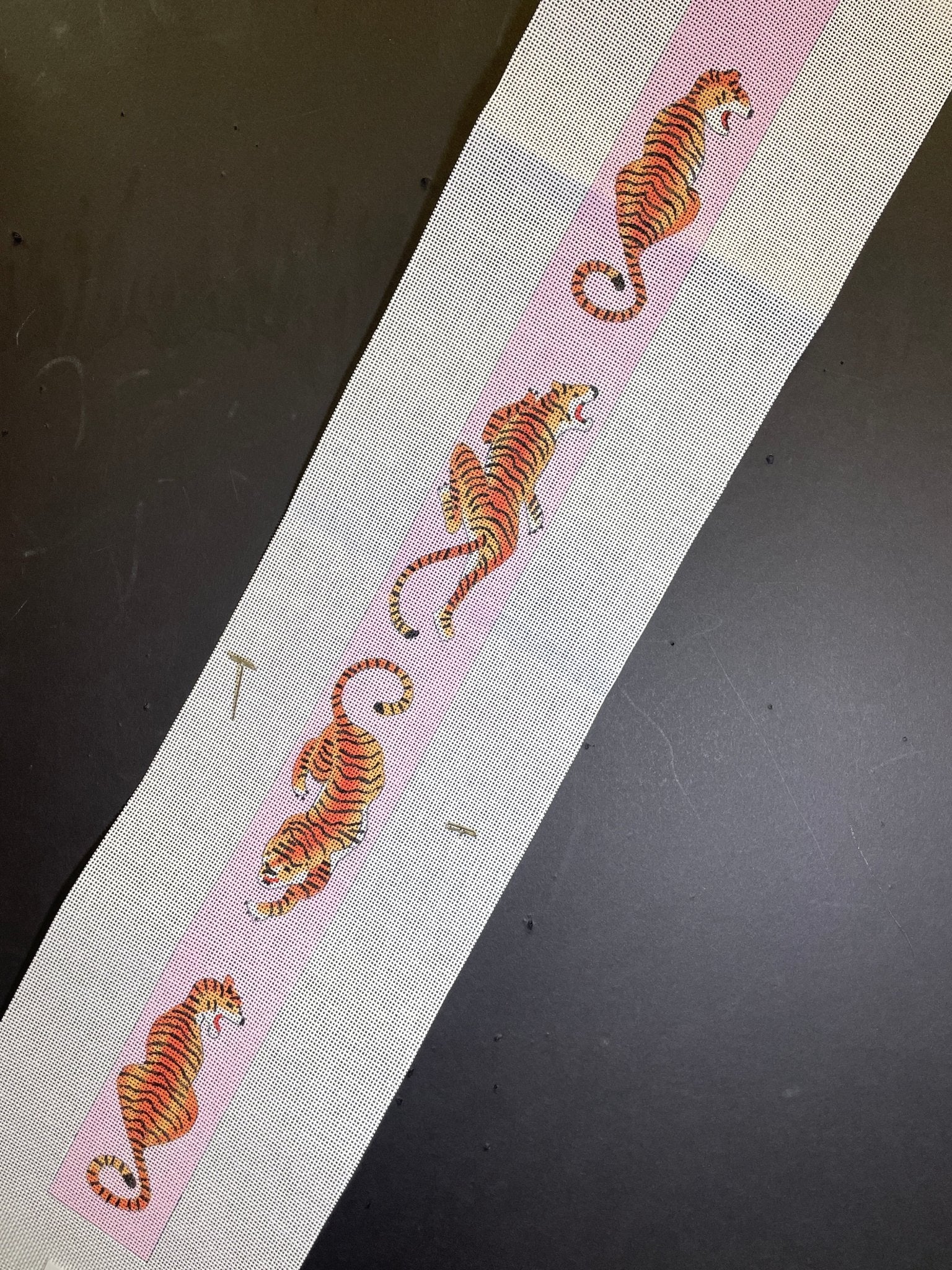 Tigers on pink - purse strap - The Flying Needles